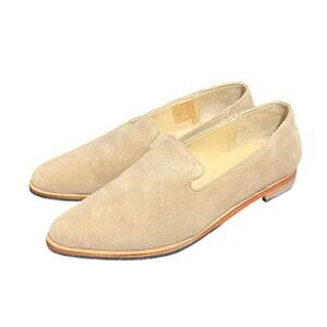 Patina Portland Loafer Suede Leather‎ Beige Almond Toe Slip On Shoes Women’s 6